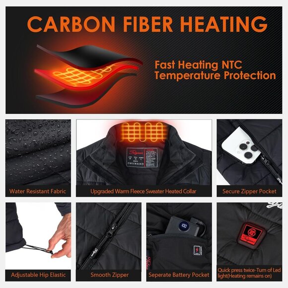 Heated Vest Women Polyester Size Medium Rechargeable Battery Pack - Picture 2 of 6